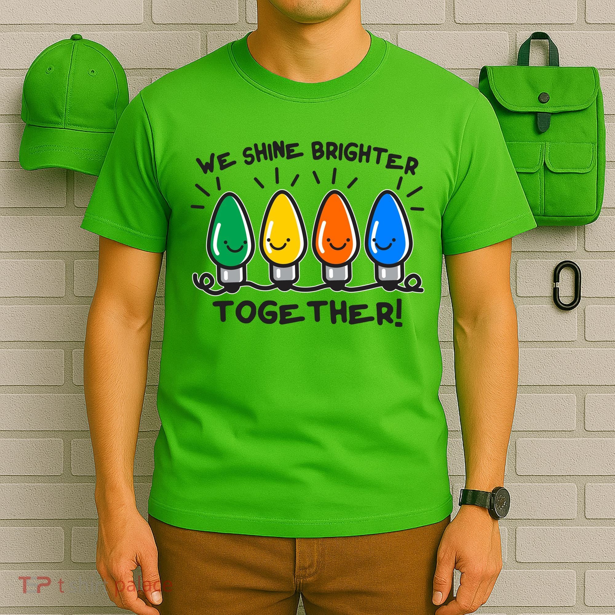 Cute Christmas We Shine Brighter Together T-Shirt