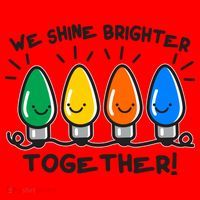 Cute Christmas We Shine Brighter Together Santa Hat thumb 1