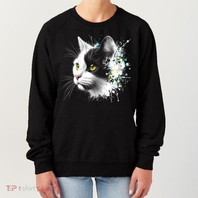 Cute Cat With Cool Eyes And Paint Splash Funny Gift Women's Sweatshirt