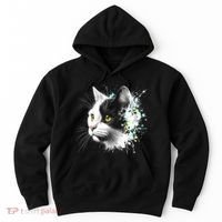 Cute Cat With Cool Eyes And Paint Splash Funny Gift Hoodie thumb 0