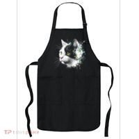 Cute Cat With Cool Eyes And Paint Splash Funny Gift Apron thumb 0