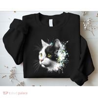 Cute Cat With Cool Eyes And Paint Splash Funny Gift Sweatshirt thumb 2