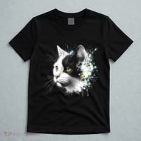 Cute Cat With Cool Eyes And Paint Splash Funny Gift T-Shirt thumb 5