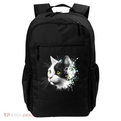Cute Cat With Cool Eyes And Paint Splash Funny Gift Backpack