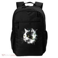 Cute Cat With Cool Eyes And Paint Splash Funny Gift Backpack thumb 0