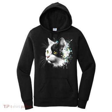 Cute Cat With Cool Eyes And Paint Splash Funny Gift Women's Hoodie