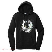 Cute Cat With Cool Eyes And Paint Splash Funny Gift Women's Hoodie thumb 0