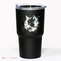 Cute Cat With Cool Eyes And Paint Splash Funny Gift Tumbler thumb 0