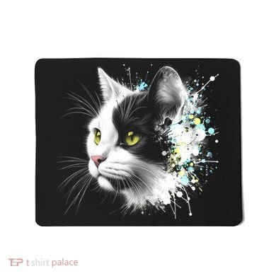 Cute Cat With Cool Eyes And Paint Splash Funny Gift Mousepad