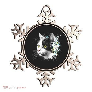 Cute Cat With Cool Eyes And Paint Splash Funny Gift Ornament