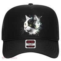 Cute Cat With Cool Eyes And Paint Splash Funny Gift Hat thumb 0
