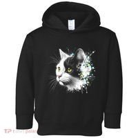 Cute Cat With Cool Eyes And Paint Splash Funny Gift Toddler Hoodie thumb 0