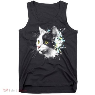 Cute Cat With Cool Eyes And Paint Splash Funny Gift Tank Top