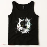 Cute Cat With Cool Eyes And Paint Splash Funny Gift Tank Top thumb 2