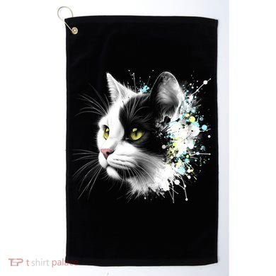 Cute Cat With Cool Eyes And Paint Splash Funny Gift Golf Towel