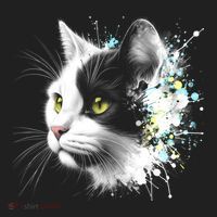 Cute Cat With Cool Eyes And Paint Splash Funny Gift Golf Towel thumb 3