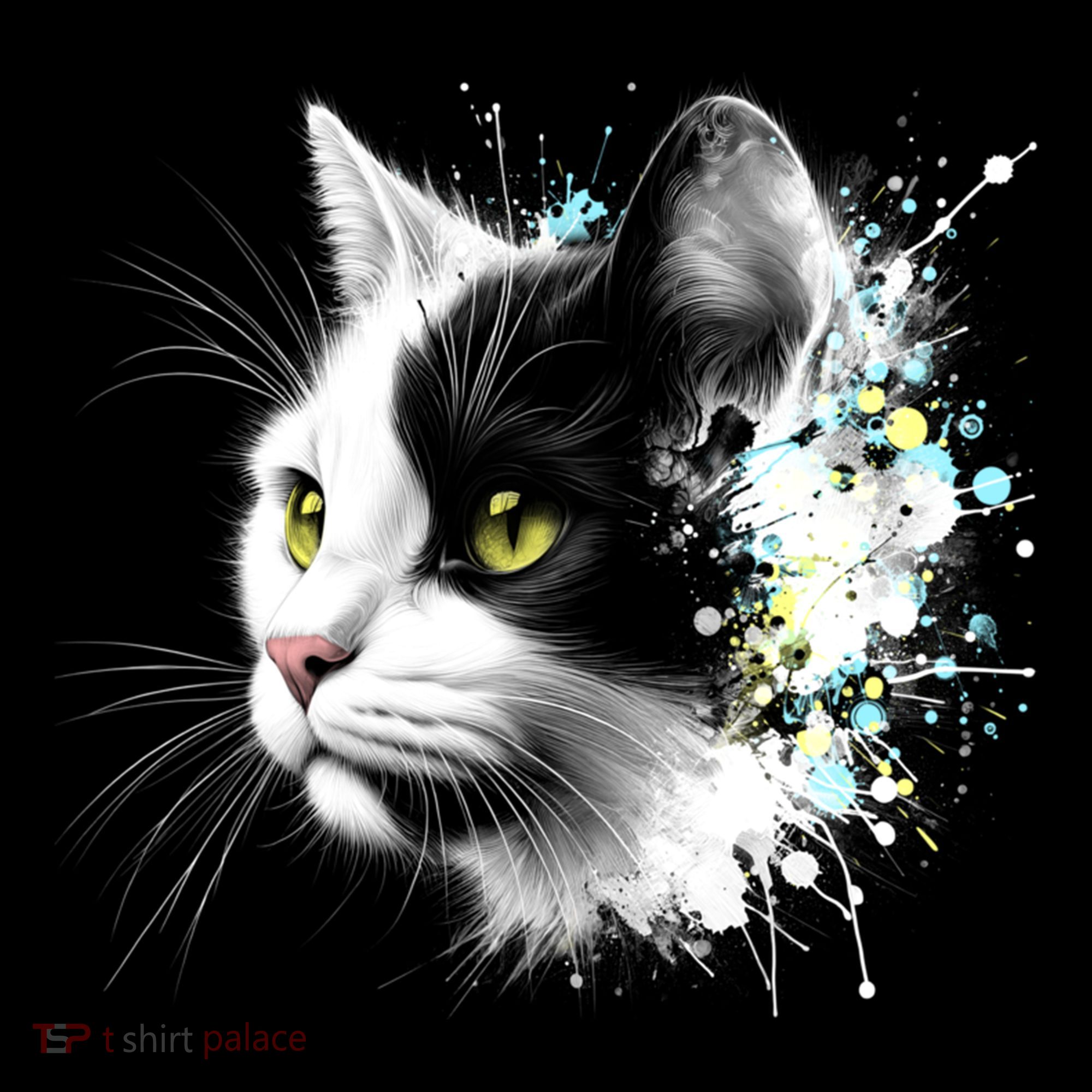 Cute Cat With Cool Eyes And Paint Splash Funny Gift Visor