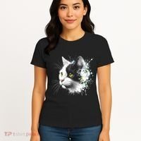 Cute Cat With Cool Eyes And Paint Splash Funny Gift Women's T-Shirt thumb 4