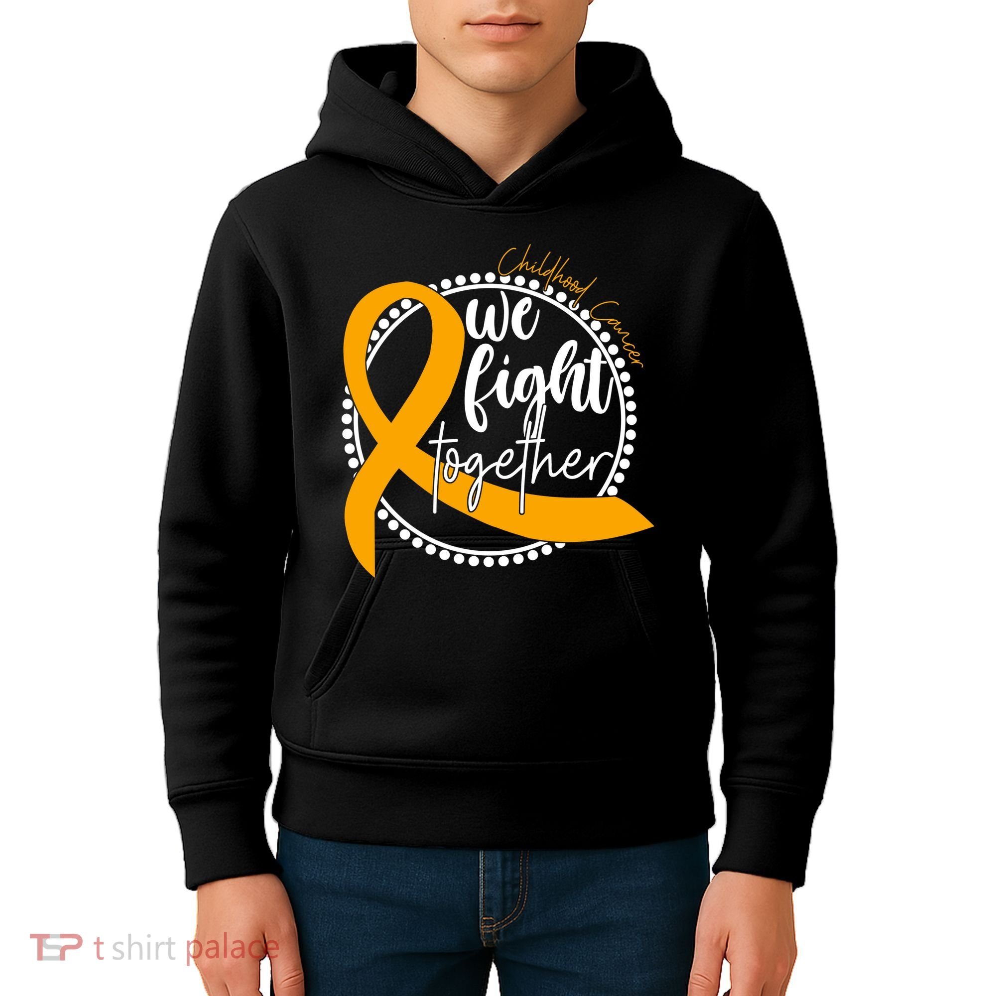 Childhood Cancer We Fight Together Kids Hoodie