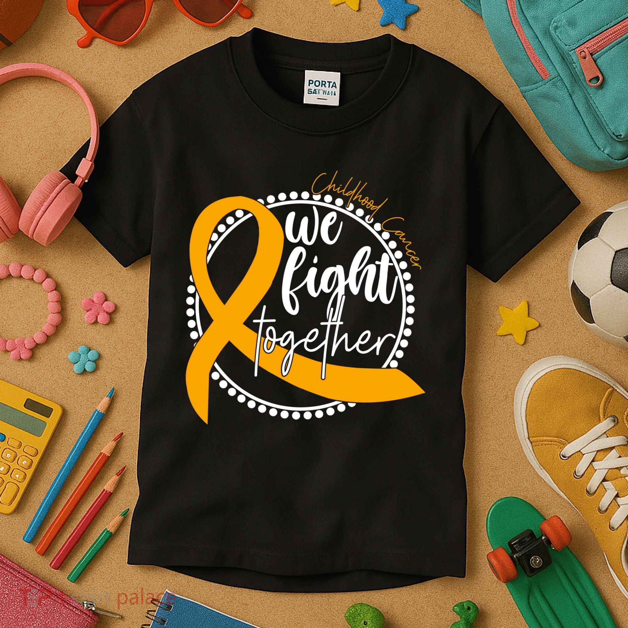 Childhood Cancer We Fight Together Kids T-Shirt