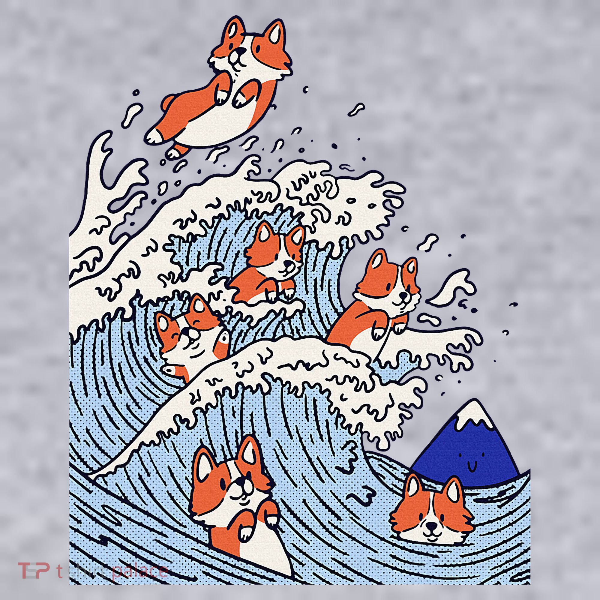 Cute Corgi Wave  Surfing Dogs  Women's Sweatshirt