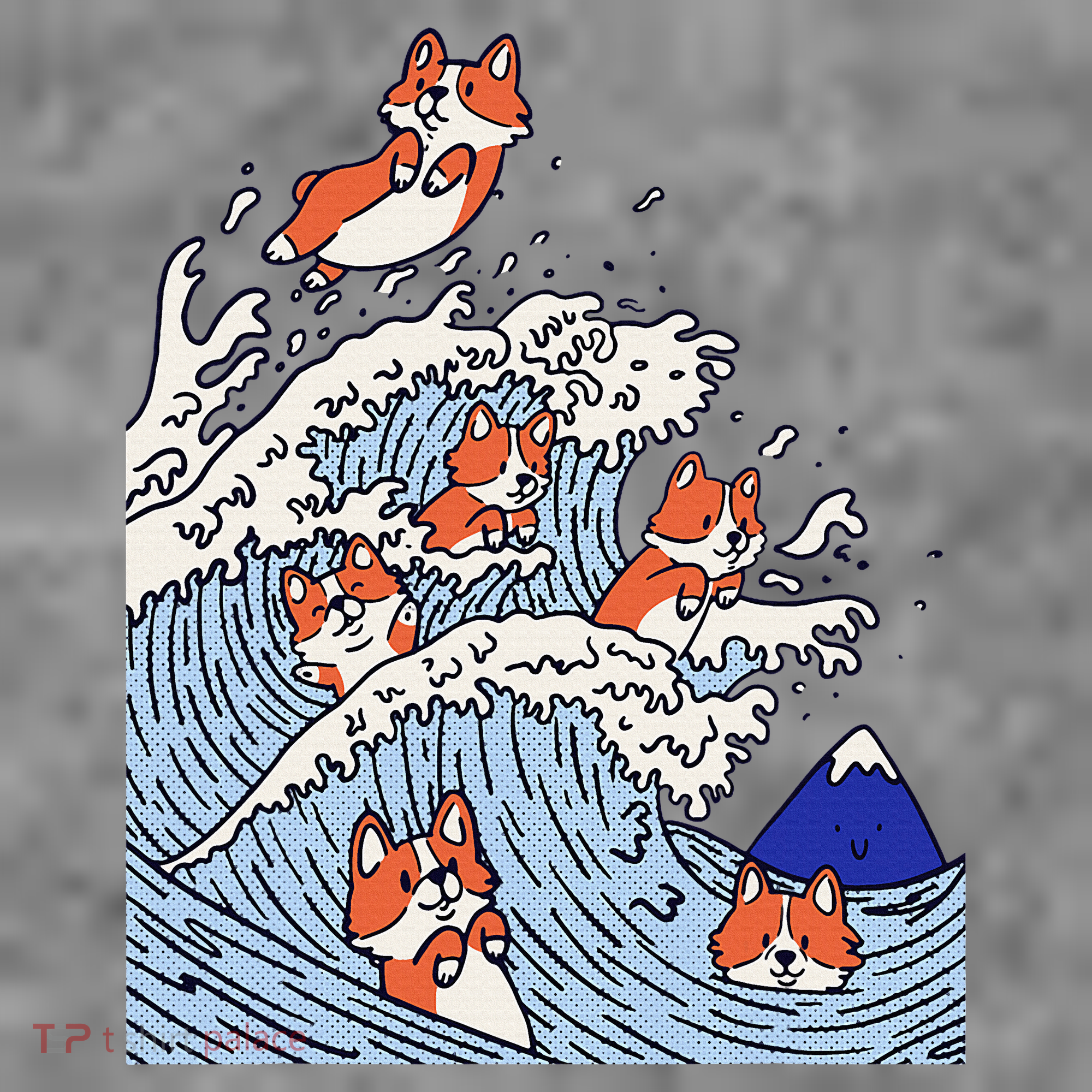 Cute Corgi Wave  Surfing Dogs  Toddler Hoodie
