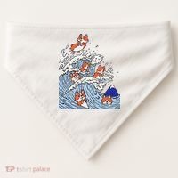 Cute Corgi Wave  Surfing Dogs  USA-Made Doggie Bandana thumb 0