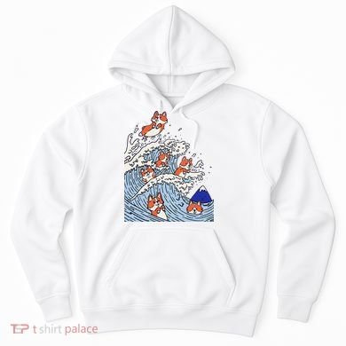 Cute Corgi Wave  Surfing Dogs  Hoodie