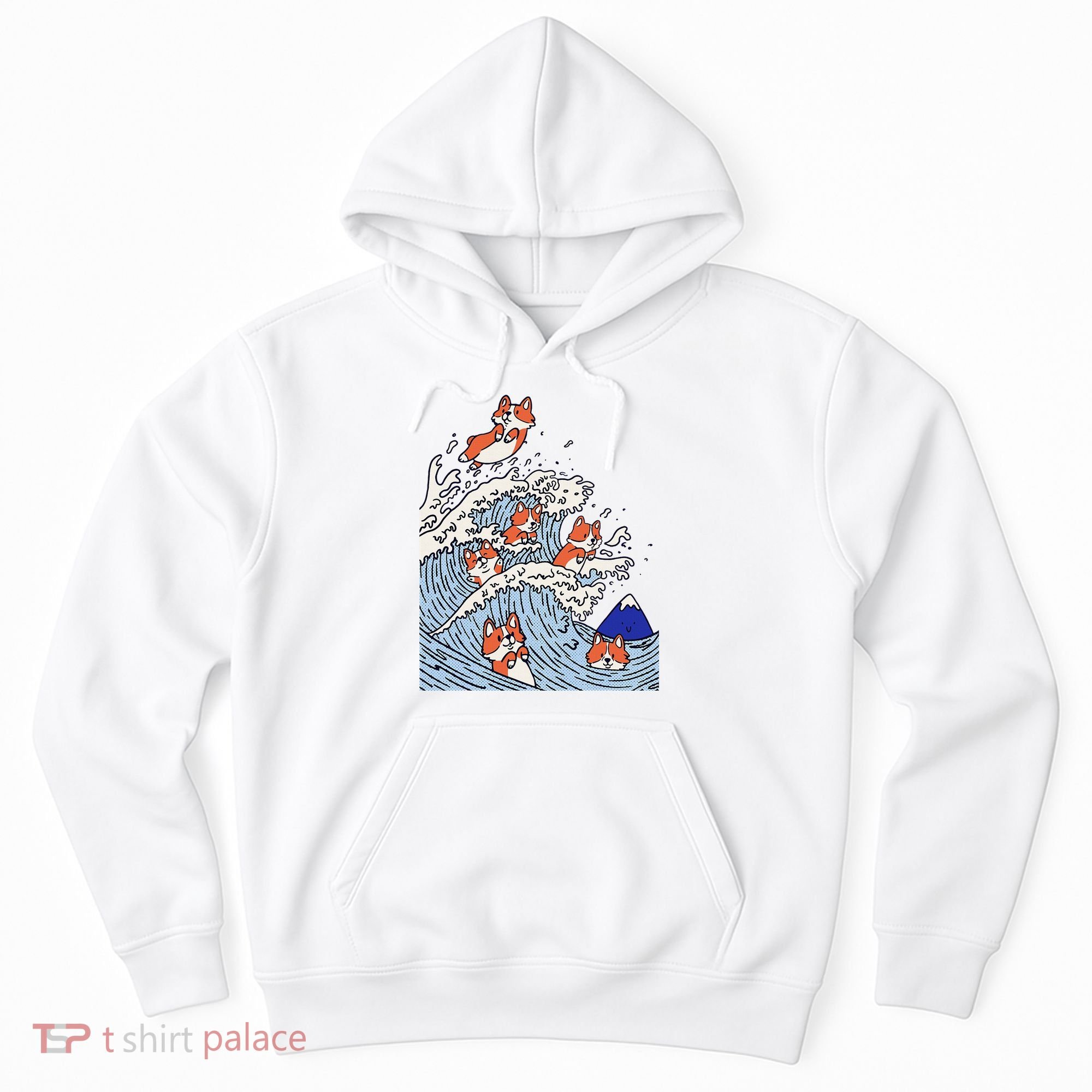 Cute Corgi Wave  Surfing Dogs  Hoodie
