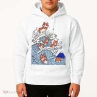 Cute Corgi Wave  Surfing Dogs  Hoodie thumb 2