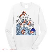 Cute Corgi Wave  Surfing Dogs  Long Sleeve Shirt thumb 0