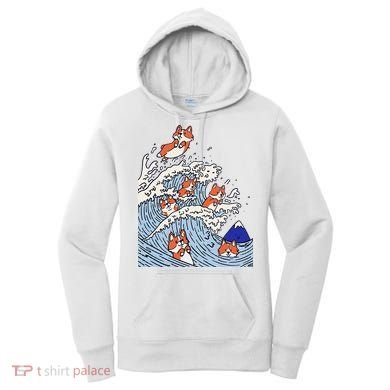 Cute Corgi Wave  Surfing Dogs  Women's Hoodie