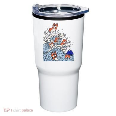 Cute Corgi Wave  Surfing Dogs  Tumbler