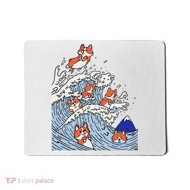 Cute Corgi Wave  Surfing Dogs  Mousepad