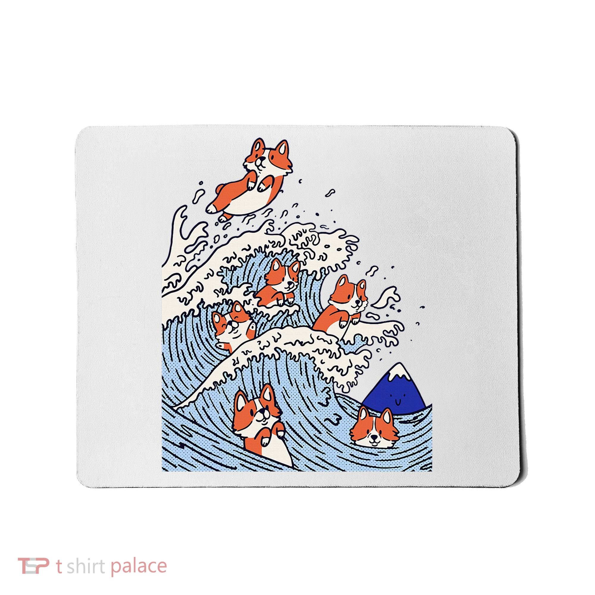 Cute Corgi Wave  Surfing Dogs  Mousepad