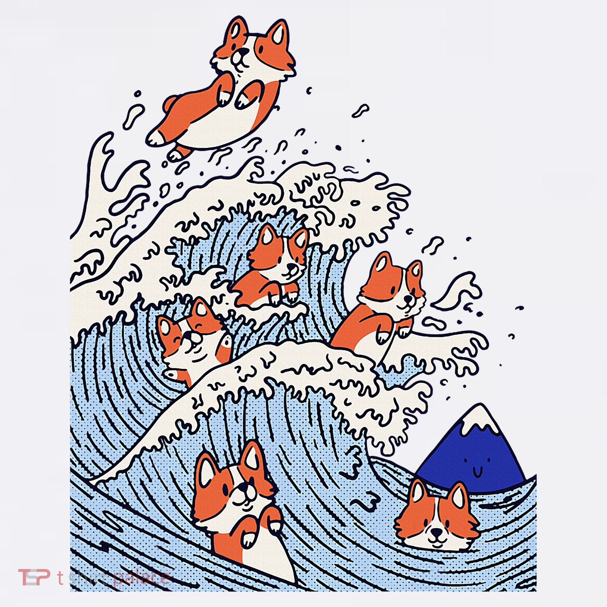 Cute Corgi Wave  Surfing Dogs  Women's Tank Top