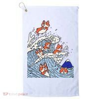 Cute Corgi Wave  Surfing Dogs  Golf Towel thumb 0