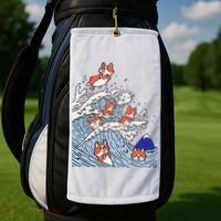 Cute Corgi Wave  Surfing Dogs  Golf Towel thumb 2
