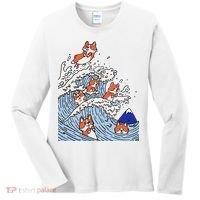 Cute Corgi Wave  Surfing Dogs  Women's Long Sleeve Shirt thumb 0