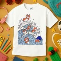 Cute Corgi Wave  Surfing Dogs  Kids T-Shirt thumb 3