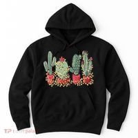 Christmas Cactus With Lights Western Holiday Season Hoodie thumb 0