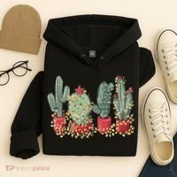 Christmas Cactus With Lights Western Holiday Season Hoodie thumb 4
