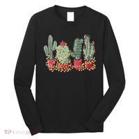 Christmas Cactus With Lights Western Holiday Season Long Sleeve Shirt thumb 0