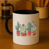 Christmas Cactus With Lights Western Holiday Season Coffee Mug thumb 4