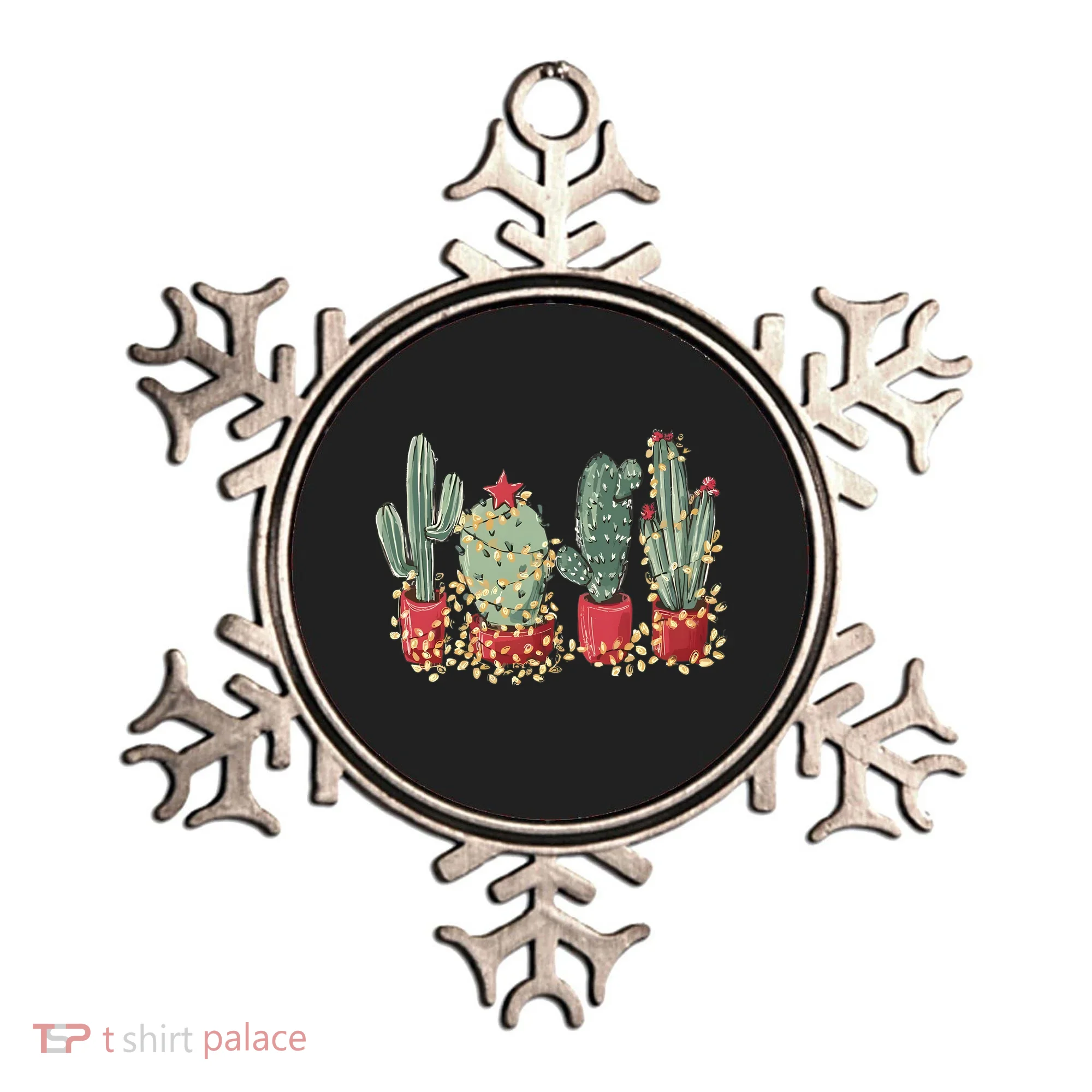 Christmas Cactus With Lights Western Holiday Season Ornament