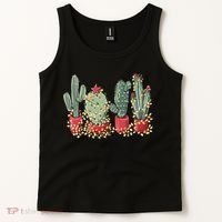 Christmas Cactus With Lights Western Holiday Season Tank Top thumb 2