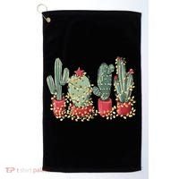Christmas Cactus With Lights Western Holiday Season Golf Towel thumb 0