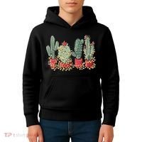 Christmas Cactus With Lights Western Holiday Season Kids Hoodie thumb 4
