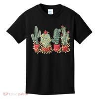 Christmas Cactus With Lights Western Holiday Season Kids T-Shirt thumb 0