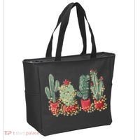 Christmas Cactus With Lights Western Holiday Season Tote Bag thumb 2